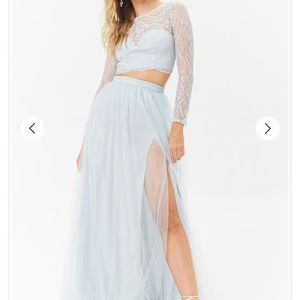 Light blue two piece formal  dress